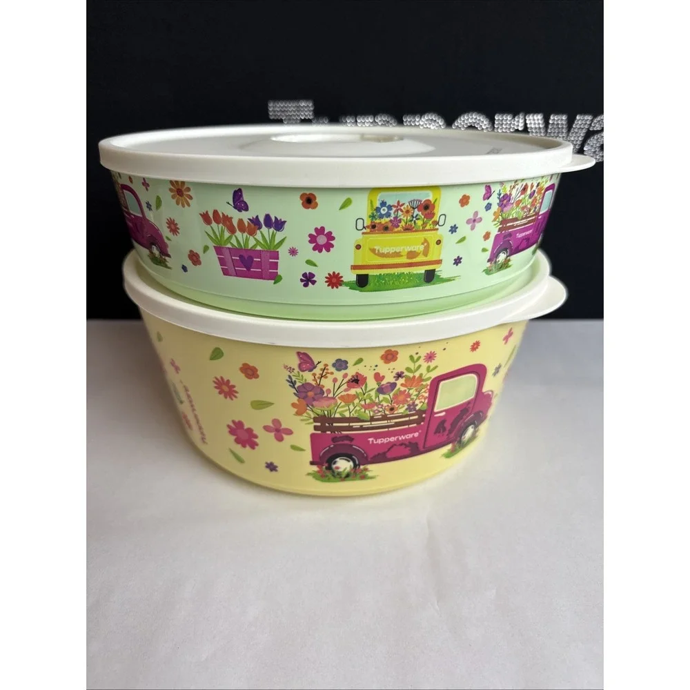 Tupperware Click StacknStore Trucks Butterflies & Flowers Truck Theme Illumine